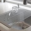 Picture of HUJI Over The Sink Stainless Steel and Roll Up Drying Rack Drainer - HJ1043