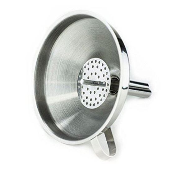 Picture of HUJI Stainless Steel 5" Cooking Funnel with Detachable Strainer/ Filter for Kitchen (1, 5 ") - HJ329