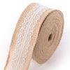 Picture of HUJI Natural Jute Burlap with Lace Ribbon for Arts Crafts Wedding Cake Rustic Decorations - HJ309