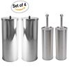 Picture of Stainless Steel 2 Toilet Paper Canisters and 2 Toilet Brush Case Holders Set (1, Set of 4) - HJ369_2PK