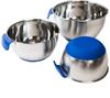 Picture of HUJI 3 Piece Stainless Steel Mixing Bowls Set w/ Pouring Spouts & Non-Slip Silicon Base (Blue) - HJ307BL