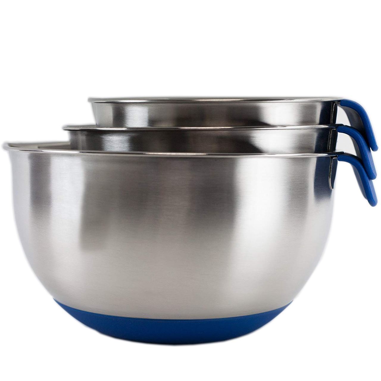 Huji Home Products. HUJI 3 Piece Stainless Steel Mixing Bowls Set w
