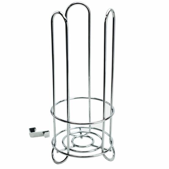 Picture of HUJI Chrome Finish Toilet Paper Roll Holder Rack Storage (1, Chrome) - HJ1041