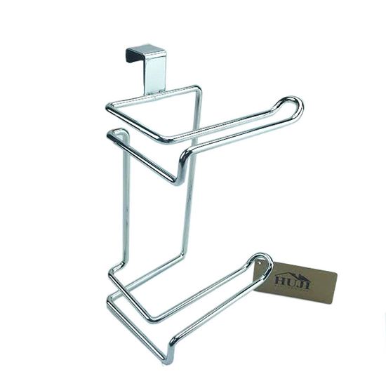 Picture of HUJI Chrome Hanging Over the Tank 2 Toilet Paper Rolls Holder Reserve (1, Chrome) - HJ1039