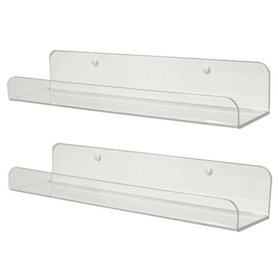 Picture of HUJI Clear Invisible Contemporary Floating Acrylic Shelves - HJ374_2PK