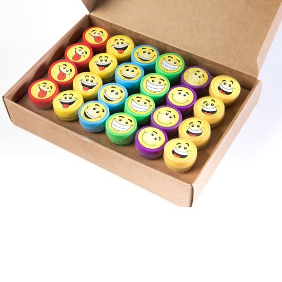 Picture of HUJI Emoji Smiley Face Stamps 24 Pieces Birthday Accessories - HJ368