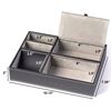 Picture of HUJI Black Leatherette Valet Jewelry Tray Insert Liner Organizer 5 Compartments - HJ354