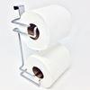 Picture of HUJI Chrome Hanging Over the Tank 2 Toilet Paper Rolls Holder Reserve (1, Chrome) - HJ1039