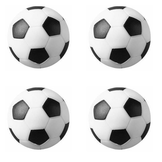 Black & White Engraved Table Soccer Balls 4 Soccer Foosballs 