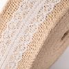 Picture of HUJI Natural Jute Burlap with Lace Ribbon for Arts Crafts  (20 yds) - HJ309_2PK