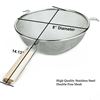 Picture of Huji Stainless Steel Fine 8" Double Mesh Strainer Colander Sifter w/ Wooden Handle - HJ146