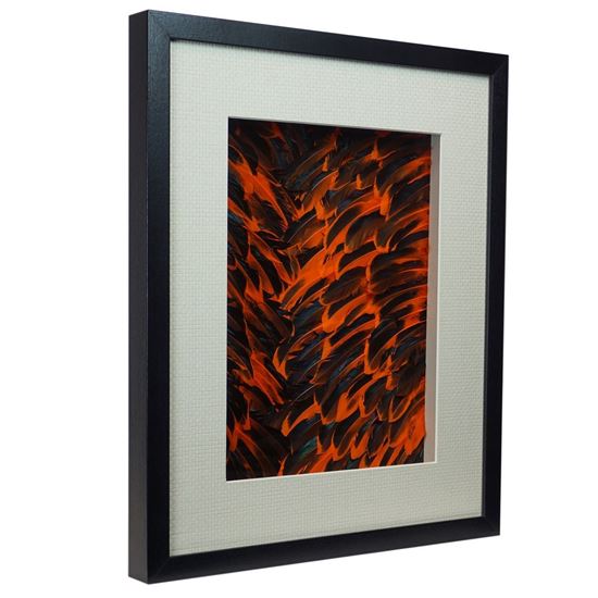 Huji Home Products. Feather Lavafall Shadow Box Wall Décor (MS30546B) 19.69" L x 23.62" H