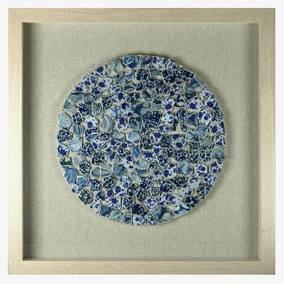 Picture of Shattered Ceramic Plate Shadow Box Wall Décor  (MS30153A) 19.69" L x 19.69" H