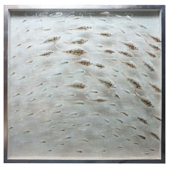 Picture of Fishes In Motion Shadow Box Wall Décor (MS39390A) 39.37" L x 39.37" H