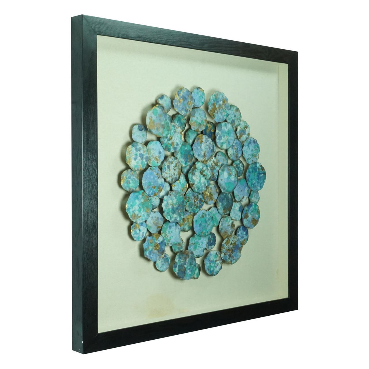 Huji Home Products. Turquoise Lily Pads Shadow Box Wall Décor (MS30077B