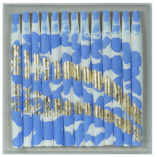 Picture of Color Splash on Xuan Paper Shadow Box Wall Décor (Blue) (MS55125A) 19.69" L x 19.69" H