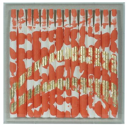 Picture of Color Splash on Xuan Paper Shadow Box Wall Décor (Red) (MS55125B) 19.69" L x 19.69" H