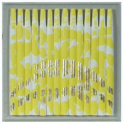 Picture of Color Splash on Xuan Paper Shadow Box Wall Décor (Yellow) (MS55125C) 19.69" L x 19.69" H