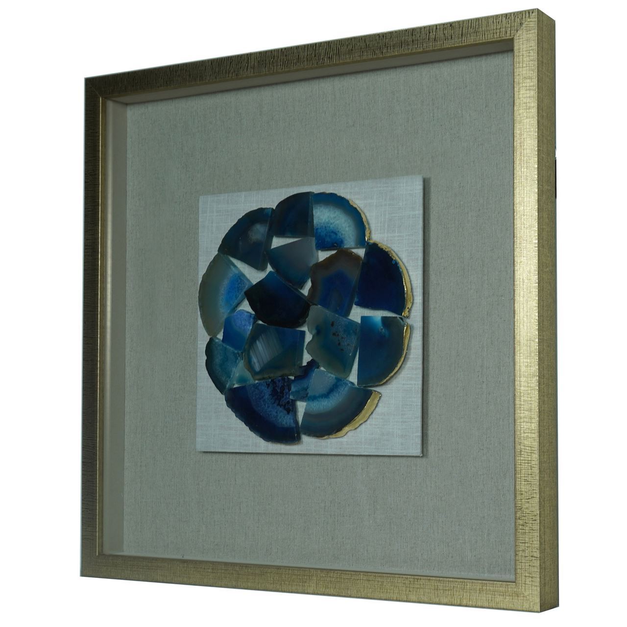 Huji Home Products. Shattered Agate Shadow Box Wall Décor (Blue