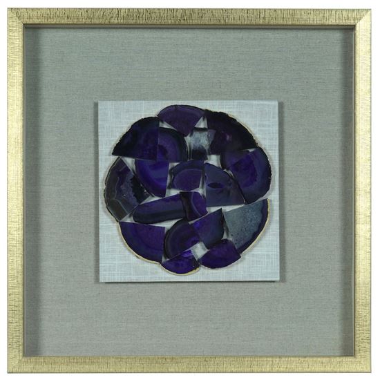 Picture of Shattered Agate Shadow Box Wall Décor (Purple) (MS55208C) 23.62" L x 23.62" H