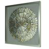 Picture of Gold & Silver Feather Wreath Shadow Box Wall Décor  (MS56003) 31.50" L x 31.50" H