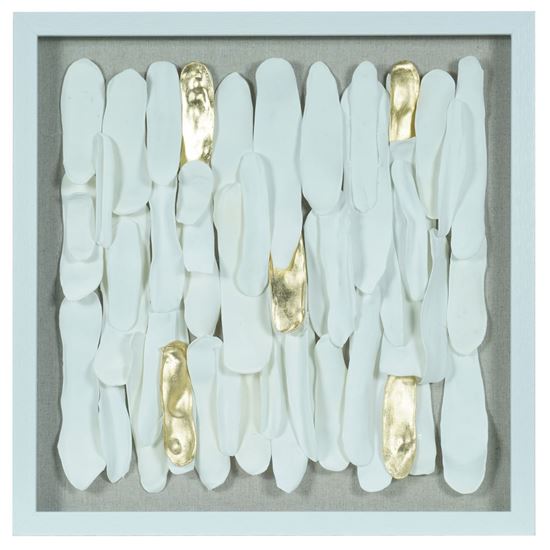 Huji Home Products. White Clay Beads Shadow Box Wall Décor