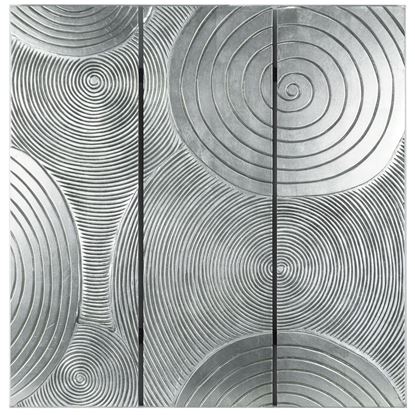 Picture of Abstract Silver Pine Wood Plaque Wall Décor  (MS18894) 35.43” x 35.43”