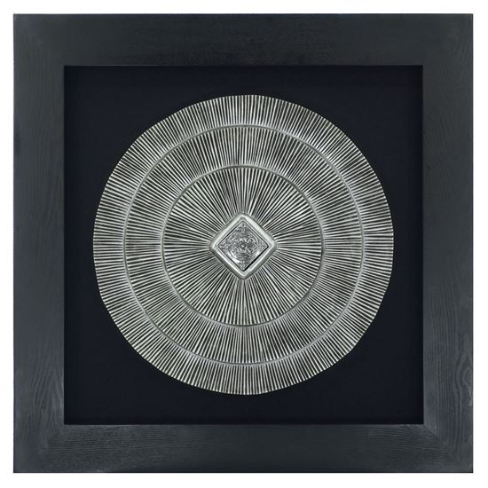 Picture of Abstract Silver Medallion Shadow Box Wall Décor  (MS18925A) 35.43” x 35.43”