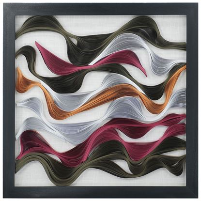 Picture of Silk Waves Paper Quilling Shadow Box Wall Décor  (MS36256A) 31.50” x 31.50”