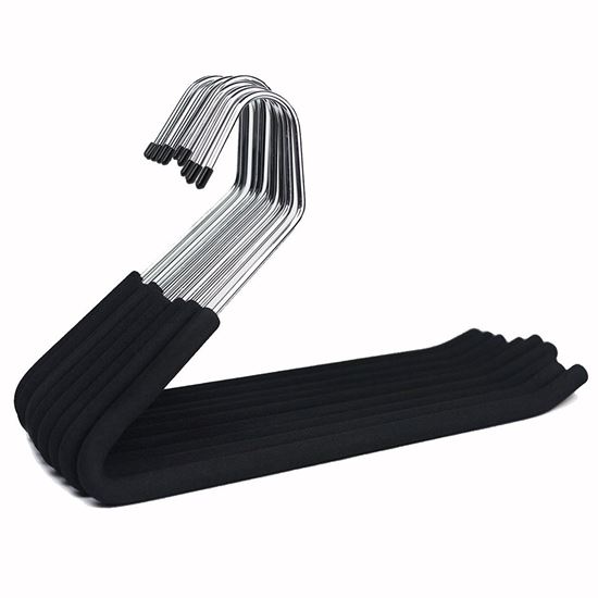 14 Black Pant Hangers and Black Skirt Hangers with Chrome Hook :: Plastic  Hangers :: Clothes Hangers