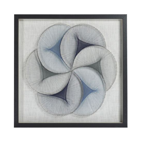 Picture of Abstract Blue String Art Shadow Box Wall Décor (MS46983B) 23.62" x 23.62"