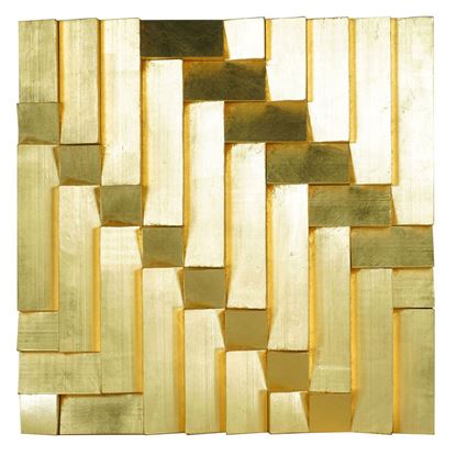 Picture of Abstract Golden Pine Wood Wall Décor (MS55578C) 23.62" x 23.62"