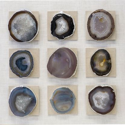 Picture of Assorted Agate Slice Shadow Box Wall Décor  (MS56012C) 23.62" L x 23.62" H