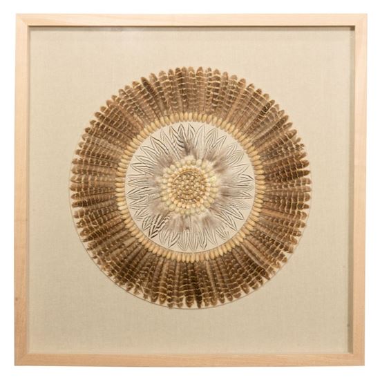 Picture of Feather & Shell Wreath Shadow Box Wall Décor (MS55849A) 31.50" L x 31.50" H