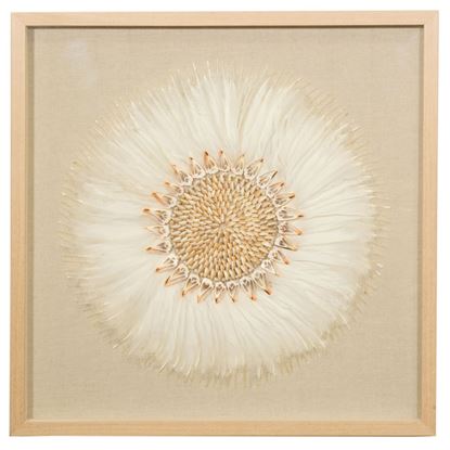 Picture of Feather & Shell Wreath Shadow Box Wall Décor (MS56021) 31.50" L x 31.50" H