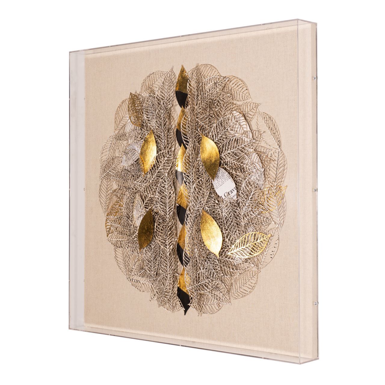 Huji Home Products. Leaf Pile Acrylic Shadow Box Wall Décor (MS55440