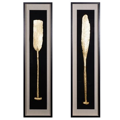 Picture of Wooden Paddle Dimensional Wall Art Set  Shadow Box Wall Decor (2 Piece Set) (MS30756B/C) 15.75" L x 62.99" H