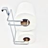 Picture of HUJI Chrome Hanging Over the Tank 2 Toilet Paper Rolls Holder Reserve (1, Chrome) - HJ1039