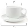 Picture of HUJI Stack-able Porcelain 4 Oz. Espresso Turkish Coffee Cups & Saucer with Chrome Rack - HJ318