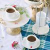 Picture of HUJI Stack-able Porcelain 4 Oz. Espresso Turkish Coffee Cups & Saucer with Chrome Rack - HJ318