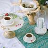 Picture of HUJI Stack-able Porcelain Espresso Turkish Coffee Cups & Saucer with Chrome Rack - HJ142