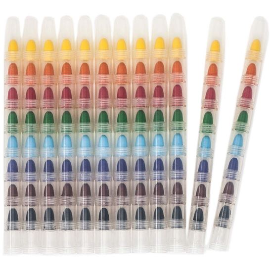 Picture of HUJI Stacking Crayon Fingertips (8 Colors) – 12PK- HJ376_12