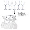 Picture of HUJI Under Cabinet Stemware Rack Storage Organization (1, Chrome) - HJ216