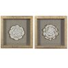 Picture of Gold Ceramic Flower Shadow Box Wall Décor (2 Piece Set)  (MS39291AP/BP) 11.81” L x 11.81” H