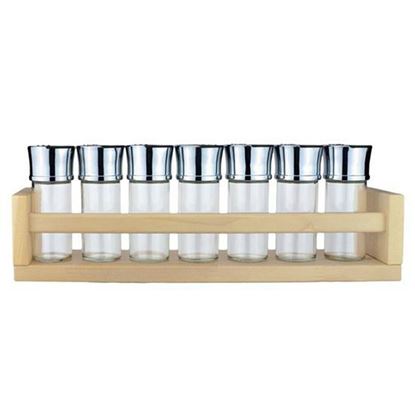 Picture of HUJI Birch Wood Spice Rack Book Shelf Set (Set of 2, Birch)