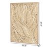 Picture of HUJI Golden Leaves Pine Wood Carving Wall Décor