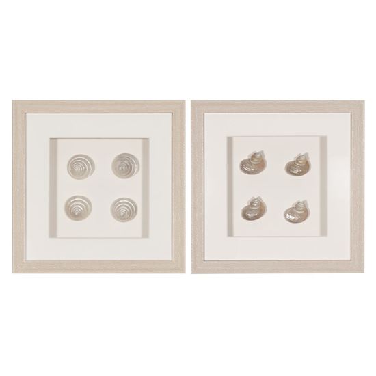 Picture of HUJI Pearlescent Sea Shell Shadow Box Wall Décor Set of 2 (MS47773A/B)