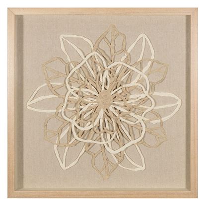 Picture of Handmade Paper Mache String Flower Shadow Box Wall Décor(MS30419A)