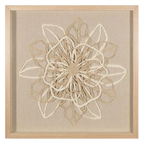 Picture of Handmade Paper Mache String Flower Shadow Box Wall Décor(MS30419A)