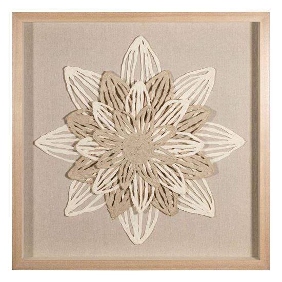 Picture of Handmade Paper Mache String Flower Shadow Box Wall Décor(MS30419B)